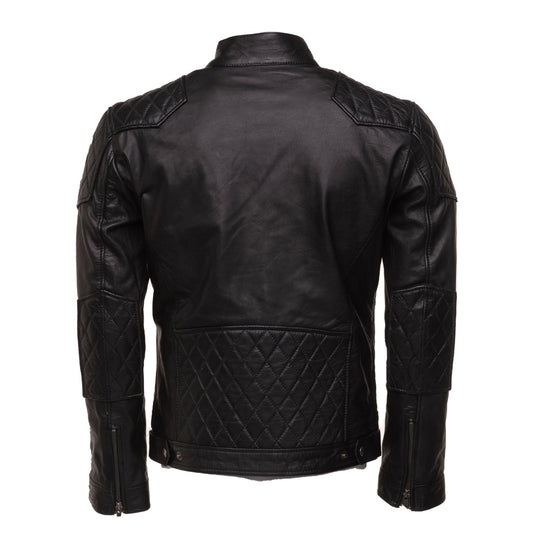 Welsh's moto jacket with diamond stitching